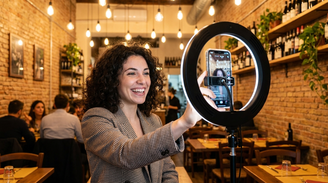 Content creator TikTok ristorante Roma